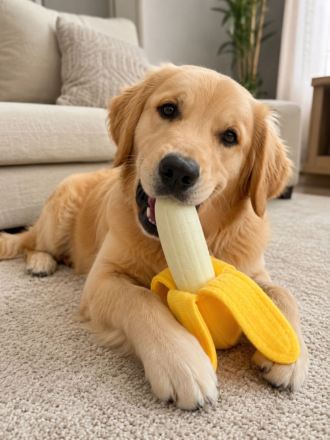 Stretchy Banana Dog Toy